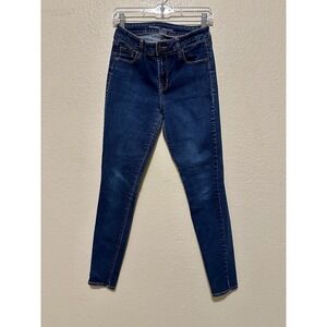 Old Navy Rockstar Mid‎ Rise Skinny Leg Jeans Blue Dark Wash 8 Long
